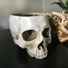 - White Human Skull Head Design Flower Pot Container Antique Sculpture Planter Home Decor Gift for Christmas Y200709