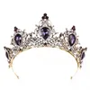 Diadèmes européens et américains Vente chaude Couronne baroque Violet Noir Couronne rétro