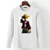 Erkek T-shirt Rahat Uzun Kollu Erkekler T Shirt Marka Giysileri Baskı Anime One Piece Monkey.d.Luffy Karikatür Yaz Streç Pamuk 201116