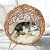 Cat bed vier hoeken stabiele anti-fall huisdier huis semi-ingesloten warme zachte nestcirkel comfort