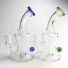 Nouveau 6,5 pouces 14mm femelle verre eau Bongs avec épais Pyrex rouge bleu recycleur Dab plates-formes pétrolières bécher Bong tuyaux pour fumer