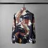 Men's Casual Shirts All Printed Mens Luxury China Red Dragon Long Sleeve Dress Plus Size 4xl Slim Fit Male3304