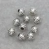 Alloy Antique Silver Flame Design Barrel Metal Big Hole Beads Fit European Bracelets Jewelry DIY L1471 8.8x8.8x8mm 160pcs/lot