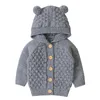 Baby Boy Knitting Cardigan 2020 Winter Warm Newborn Infant Sweaters Fashion Long Sleeve Hooded Coat Jacket Kids Clothing Outfits LJ201023