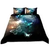 Succes 3D Butterfly Bedding Set Super Soft Microfiber Duvet Cover med dragkedja stängning Vändbar design Tjejer Trevlig täckning 201021