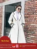 Korean Style Woolen Coat Women Winter Double Breasted Slim Long Military Wool Coat White Pockets Thick Warm Work Office Overcoat LJ201109