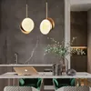 Doğal Mermer LED Sarkıt İçin Restaurant Bar Coffee Shop İç Dekorasyon İskandinav Basit Lüks Yatak Odası Bakır Küçük Lights Asma