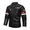 Moda marki męskiej kurtki retro pu men Slim Fit Motorcycle Skórzowa kurtka marna męska bombowiec wojskowy płaszcz zewnętrzny 201201