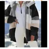 Europe United States jacket 2022 Autumn Winter Warm Plush and Zipper Pocket Hooded Loose Jacket Women