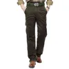 Alta Qualidade Militar Carga Calças Homens Marca Algodão Combate Multi-Pocket Outwear Trabalho Calças Retas Calças Táticas Masculino 30-44 H1223