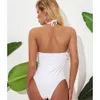 Costumi da bagno sexy Donna 1pc Bikini Costumi da bagno bianchi Body Monokini Beachwear femminile Costume da bagno senza schienale per le donne T200708