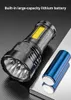 8LED SUPER BRIGHT FLASHLIGHT Kraftfull LED Torch Light Rechargeable Cob Side Light 4 Modes Outdoor Adventure 3 i 1 ficklampa