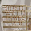 Hoop & Huggie Peri'sBox Gold Silver Color Letter A-Z Earrings CZ Stone Small For Women Minimalist Dainty Hoops 2021 1