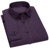 Männer Business Casual Langarm Hemd Klassisch Gestreiften Männlichen Sozialen Hemden Slim Fit Große Größe 2XL 3XL 4XL Lila c1222