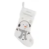 Pinguin Design Weißer Strumpf Weihnachtsvliesstrumpf Frohe Weihnachten Süßigkeiten Socken Kinder Geschenktüte Weihnachten Home Anhänger SN1708