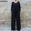 Pantaloni a gamba larga Donna Bohemian Solid Playsuits VONDA Manica lunga Plus Size Oversall Casual Pagliaccetti larghi Womens Tute S-5XL T200107