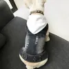 Vêtements de chien pour petits chiens French Bulldog Denim Veste Chihuahua Jeans en manteau Viete à capuche pour le costume de PUG Cat Pet S4xl T2007107685125