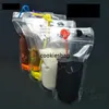 100 pçs Bolsas para bebidas Sacos transparentes foscos com zíper Stand-up Porta-sacos para bebidas de plástico Reutilizável à prova de calor 250ml 500ml com canudo