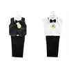 Clothing Sets Little Boys Black Bow Tie Christening Suits Kids White Handsome Baptism Outfits Tuxedo Baby Boy Ceremony Birthday Party