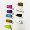 PU Leather Sanitizer Holder Solid Keychain Storage Bag Refillable Bottle Clips Keyring Carrier Sanitizer Bottle Cover 9 Colors BT5911