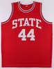 Niestandardowe koszulki do koszykówki ACC # 44 David Thompson NC State Wolfpack NCAA College Retro Classic Jerseys S-5XL Biały Czerwony