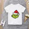 Grinch Kadeh Merry Christmas Karikatür Baskı Çocuk T-Shirt Kız / Erkek Komik Bebek Giysileri Çocuklar Yaz Tops Tshirt Erkek Giyim G1224