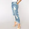 Sexy back buraco afligido jeans de namorado rasgado para mulheres cintura alta cintura destruída jeans rua rocha cortada solta reta jean 201105