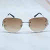 Designer de luxe lunettes de soleil de haute qualité 20% de réduction femmes sans monture mode lunettes vintage fil rappeur élégant lunettes pour hommes nuances classiques