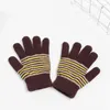 Классическая Дети зимы Вязаные перчатки Дети Полный Finger перчатки 3 цвета вязать варежки Открытый Эластичный перчатки Толстые теплые перчатки для 7-10Y INS