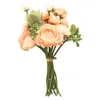 Fleurs décoratives couronnes flocage feuille terre Lotus bouquet fleur artificielle décoration de la maison mariage tenant route mur principal Rose faux Bo