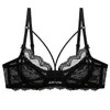 Sexy ultra-mince cravate soutien-gorge soutien-gorge ensemble dentelle transparent soutien-gorge fermé grande taille femmes rassemblées 201202