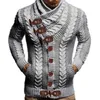 Automne hiver pull à col roulé hommes décontracté solide tricoté Cardigan à manches longues mince s surdimensionné chandails manteau hommes 220108