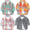 2020 New Toddler Boys Shirts Long Sleeve Plaid Shirt For Kids Spring Autumn Children Clothes Casual Cotton Shirts Tops 24M9Y8536487