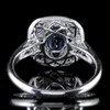 Frau Schmuck Eheringe für Paare 925 Sterling Silber Saphir Retro Diamant Ringe gefüllt Damen Engagement344P