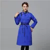 Ethnic style female Jacket Warm Overcoat Loose cotton Thick clothing Womens Winter stand collar Long Trench Coat