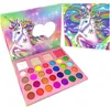 Funkelschein Make-Up-Einhorn-Lidschatten-Palette, 32 Farbtöne bunte Lidschatten-Palette, schimmern alle matte glatte Pulver-Lidschatten Misible Long dauerhaft wasserdicht