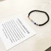 MG0071 Bracciale con 7 chakra interi da 4 mm con mini pietre preziose Bracciale con tormalina nera da donna Yoga Mala Gioielli per l'equilibrio energetico264y