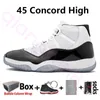 2023 Высокий низкий og Jumpman 11 11S 25-й годовщина UNC MENS Баскетбольная обувь Concord 45 BRED WMNS ЖЕНЩИНС