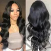 Body Wave WIG 360 Полный кружевной парик Человеческие парики для волос для чернокожих женщин предварительно сорванный 150% REMY HD Frontal Свободная волна кузова кружевной передний парик