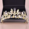 Старинные королевы принцессы Tiaras и коронки свадебные свадебные свадебные волосы для волос для женщин Gold Pearl Crystal Hair Jewelry Pageant J0121
