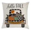 Höstkudde täcker 4545 cm Fall Thanksgiving Plaid Gnomes Pumpkin Outdoor Decorative Throw Pillow Case Autumn Cushion Halloween HH5230538