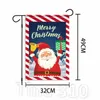 caldo Buon Natale bandiera Biancheria da festa Bandiera da giardino pupazzo di neve stampato Bandiera di Babbo Natale Banner Bandiere 32 * 49 cm Decorazione esternaT2I51567