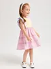 Toddler Girls Ruffle Armhole Guipure Lace Panel Colorblock Dress SHE