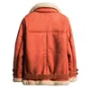 Women Faux Shearling Sheepskin Coat Leather Thick Suede Jacket Female Autumn Winter Lambs Wool Short Motorcycle Coats