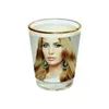 Local Warehouse Sublimation Frosted Shot Glass Wine Glasses 1.5OZ 3OZ Wine Tumblers With Gold Line