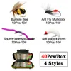 24117PCS Fly Fishing Fluies Sortiment Waterproof Box Drywet Nymphs Streamer Trout Bass Lure 2202213183191