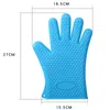 Kök Mikrovågsugn Mitt Bakning Handskar Värmeisolering Anti Slip Silikon Fem-finger Värmebeständiga Säkra Tastoxiska Handskar