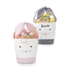 Cartoon Canvas Bunny Bucket Högkvalitativ DIY Kid Presentförvaring Korg Creative Portable Easter Candy Container vtky2208