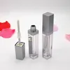 7ml Square Lip Gloss Tubes Empty Lip Gloss Bottle with LED Light Mirror Cosmetic Containers WB2853