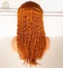 Blonde orange Echthaar-Perücken, tief gewellt, farbige Vollspitze-Perücke, Ingwerblonde 360-Lace-Front-Perücke für schwarze Frauen 4852625